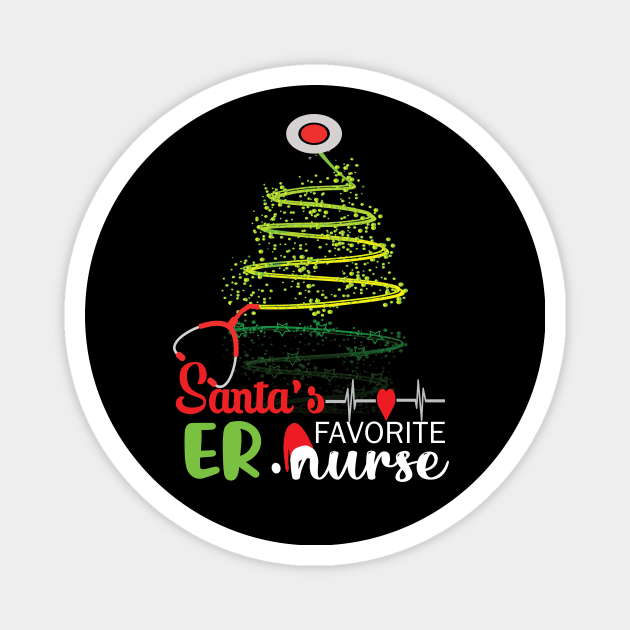 Santa's Favorite Er Nurse.. Er Nurse christmas gift Magnet by DODG99